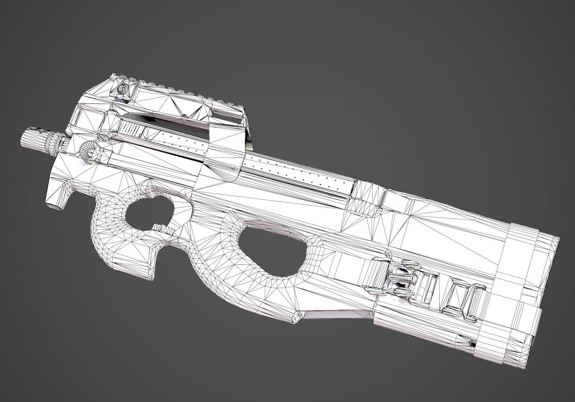 3D model FN P90 Submachine Gun AAA Game Ready Asset VR / AR / low-poly ...