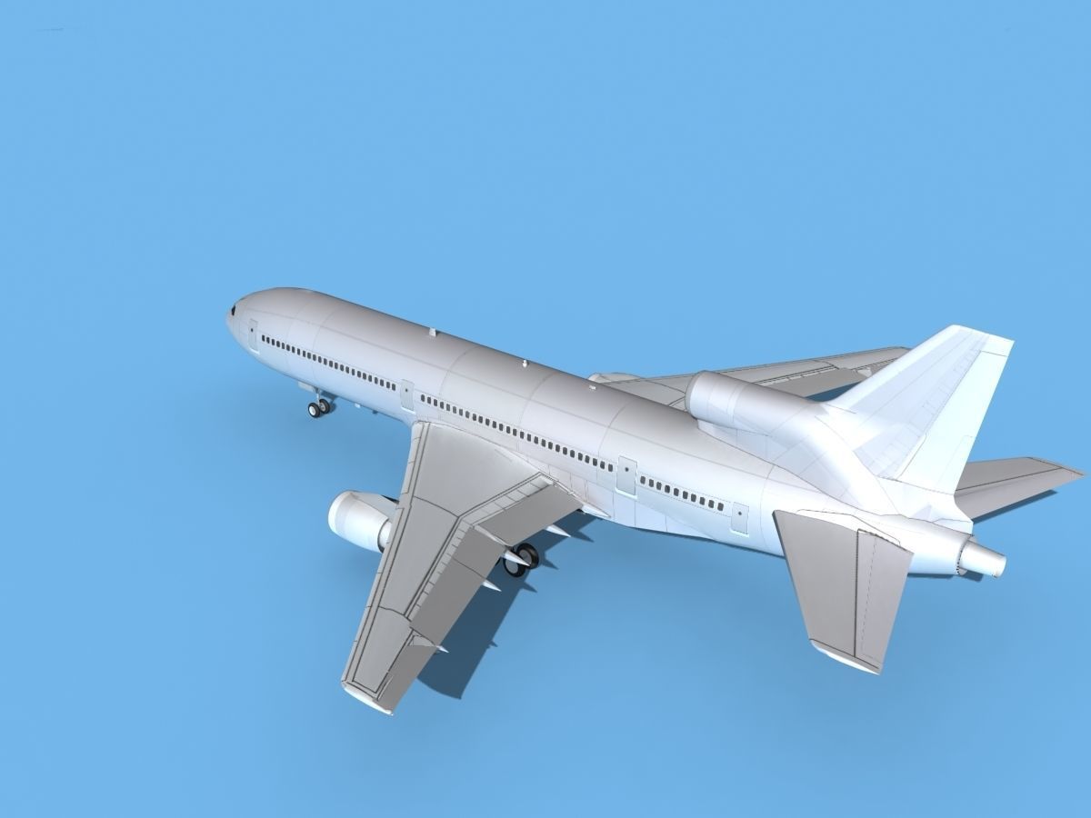 Lockheed L-1011 TriStar Bare Metal 3D model rigged | CGTrader