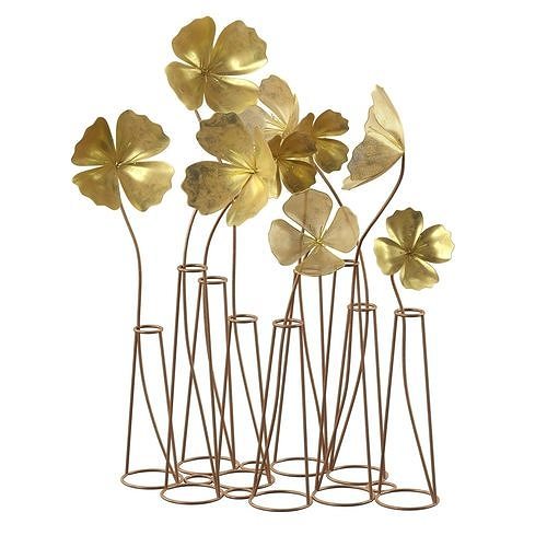 Gold Metal Flower Sculpture 3D model CGTrader