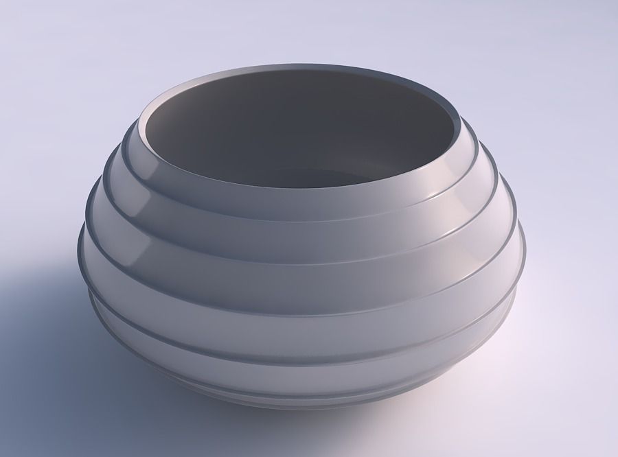 Bowl squeezed twisted with horizontal layers 3D print model