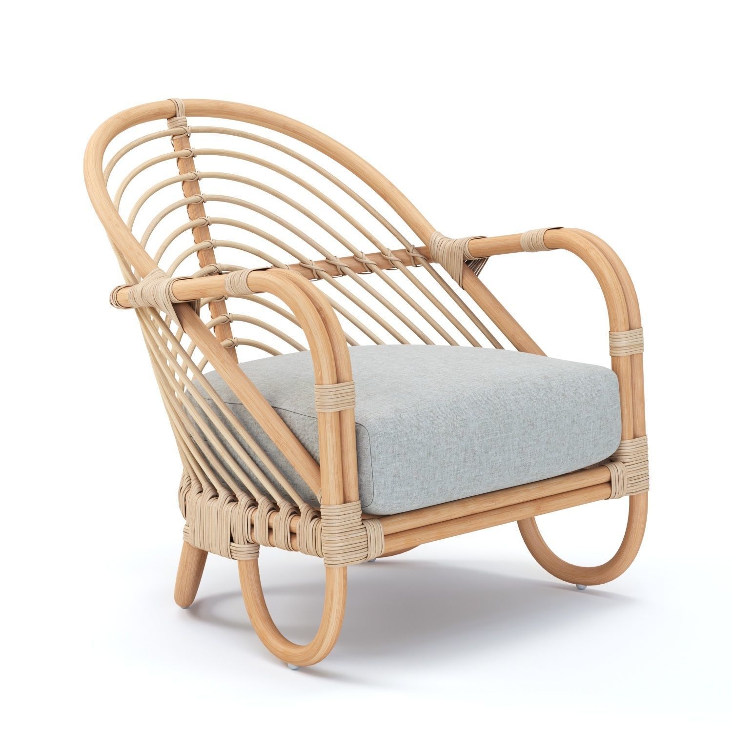 Crate and Barrel Etta Rattan Chairs 3D model CGTrader
