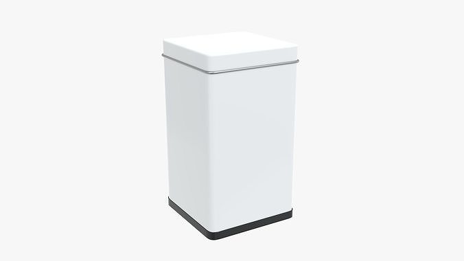 Metal tin can rectangular shaped tall 3D model