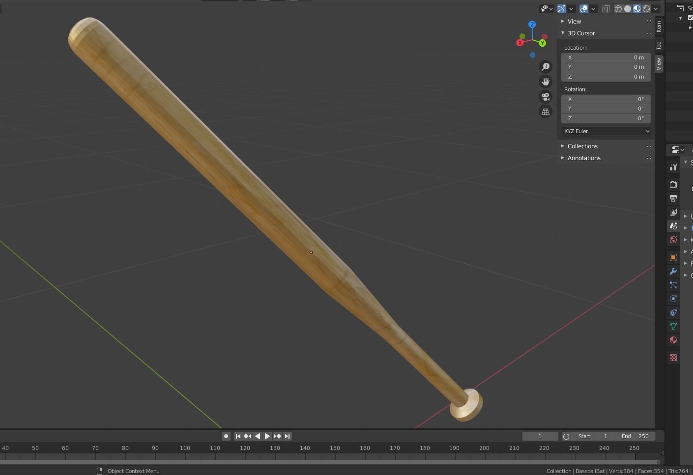 Baseball Bat free VR / AR / lowpoly 3D model CGTrader