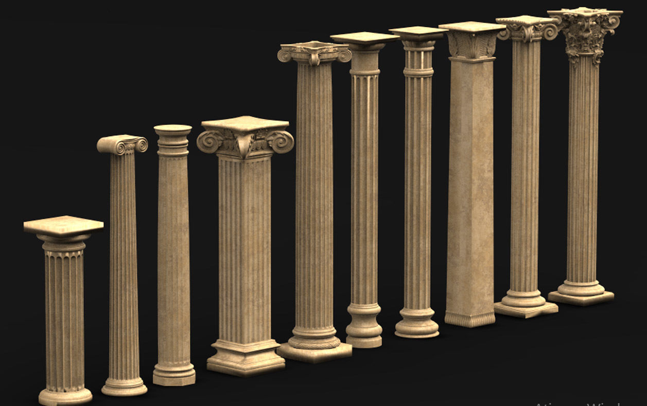Pack Columns Collection 3d model
