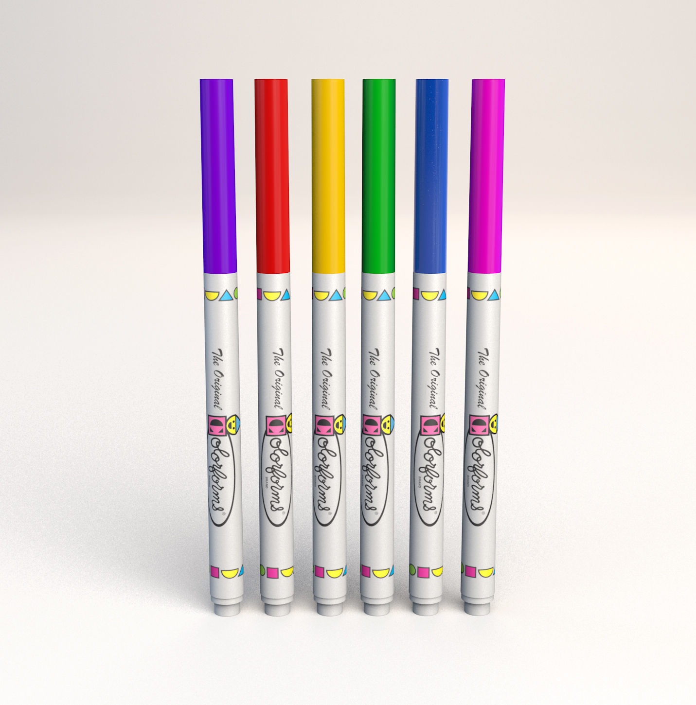 Thin Branded Magic Markers free 3D model CGTrader