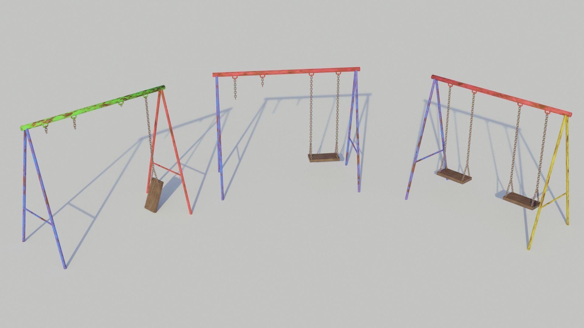 3D model Playground Swings - Low-poly PBR VR / AR / low-poly | CGTrader
