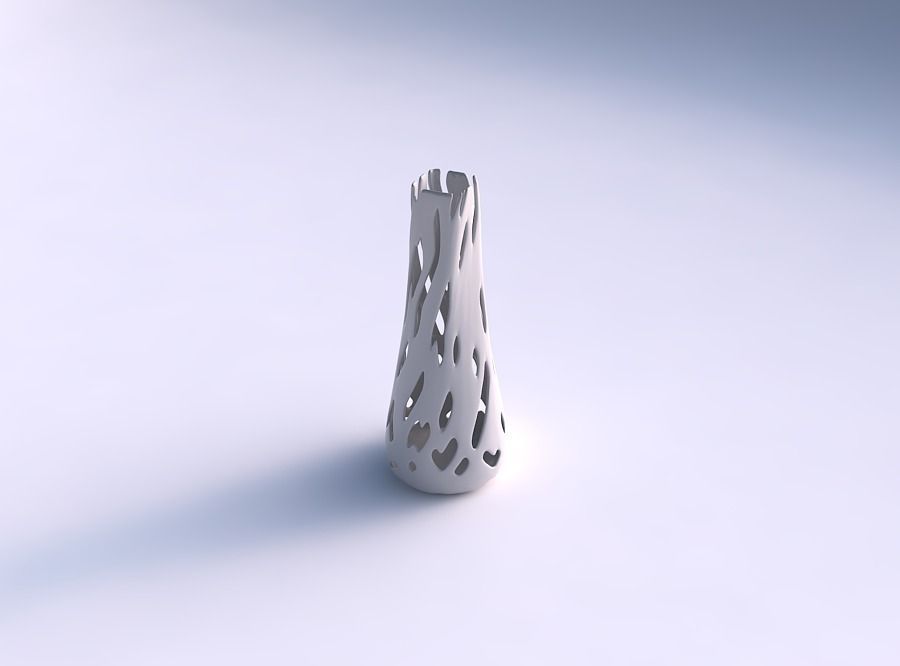 Vase semi quadratic with smooth cuts 3D print model