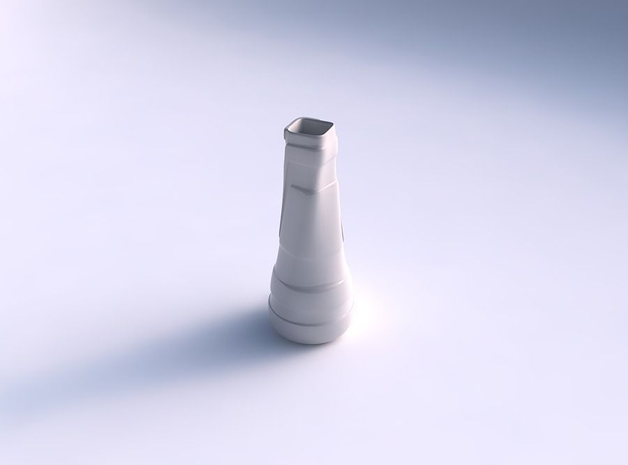 Vase semi quadratic with smooth ribbons 3D print model