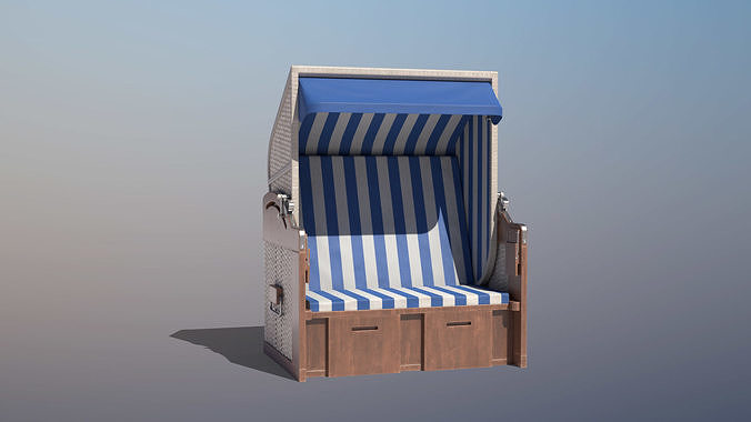 Roofed Wooden Beach Seat