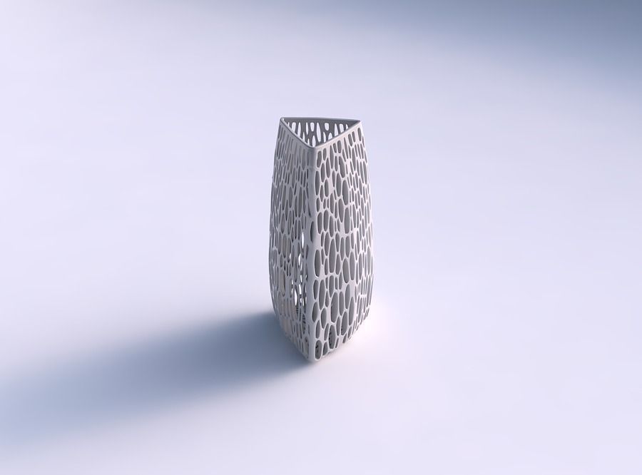 Vase triangle with organic lattice and twisted thickness 3D print model