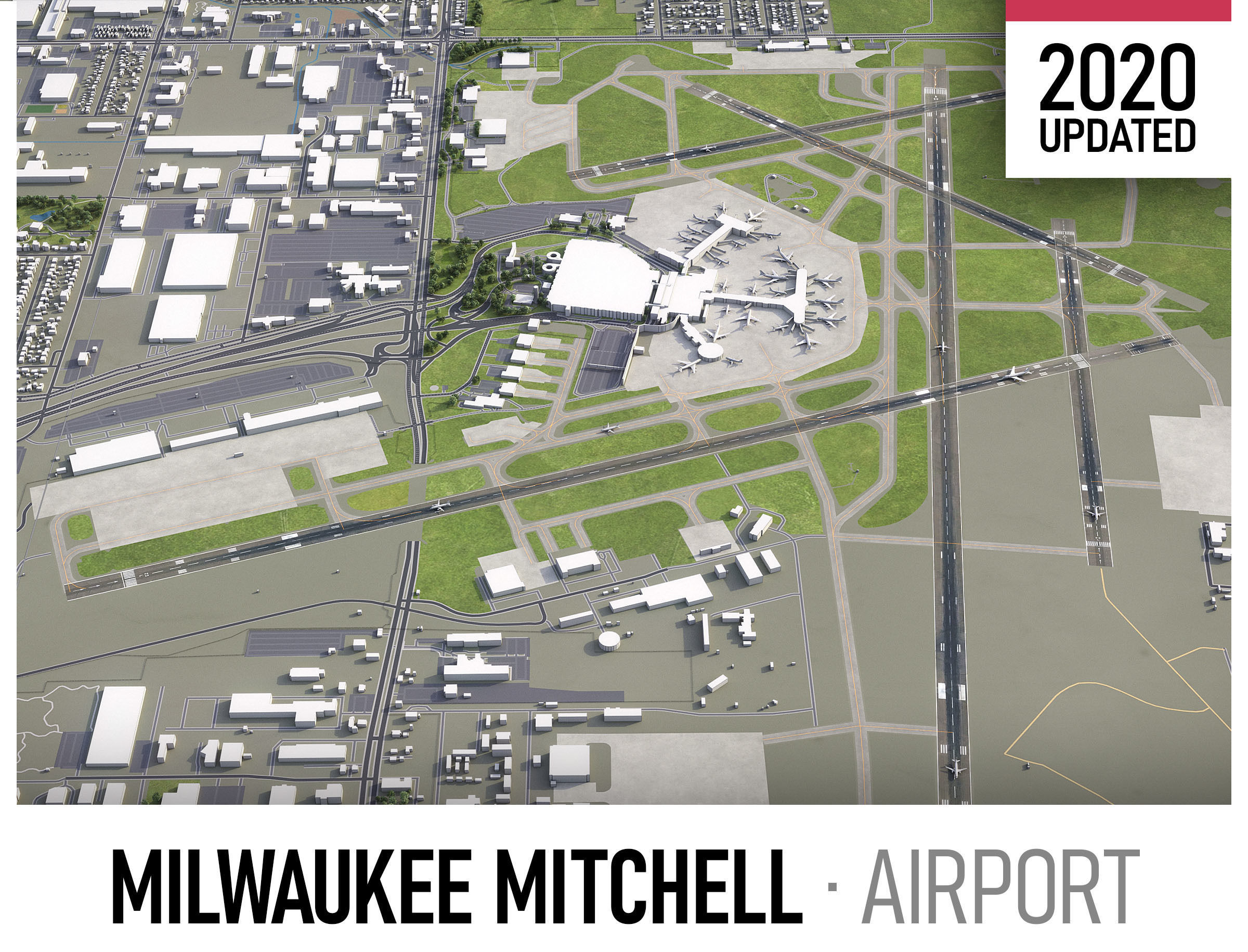 3D model Milwaukee Mitchell Airport VR / AR / lowpoly CGTrader
