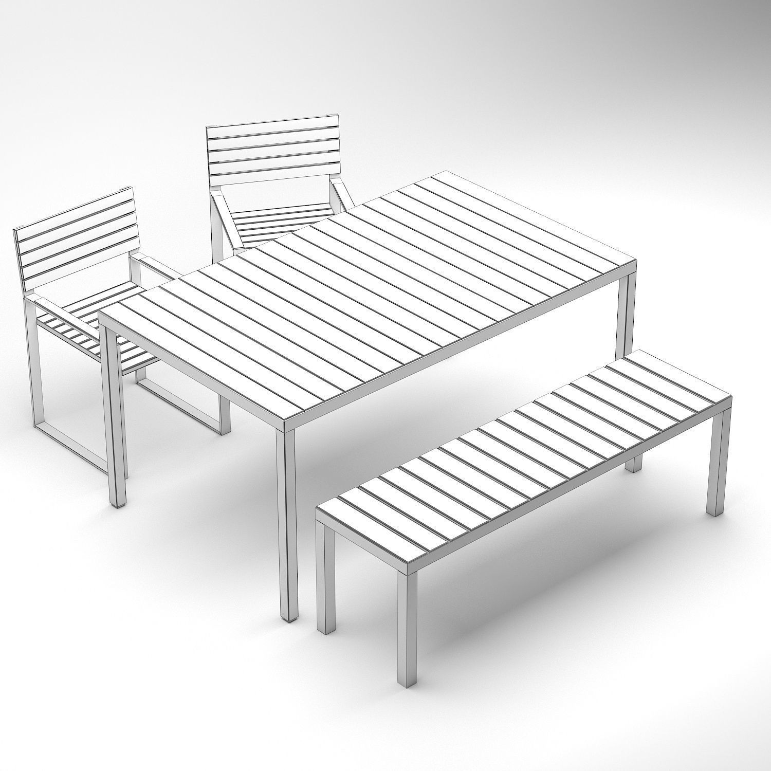 Garden Table Set 3D Model Casa Sole free 3D model CGTrader