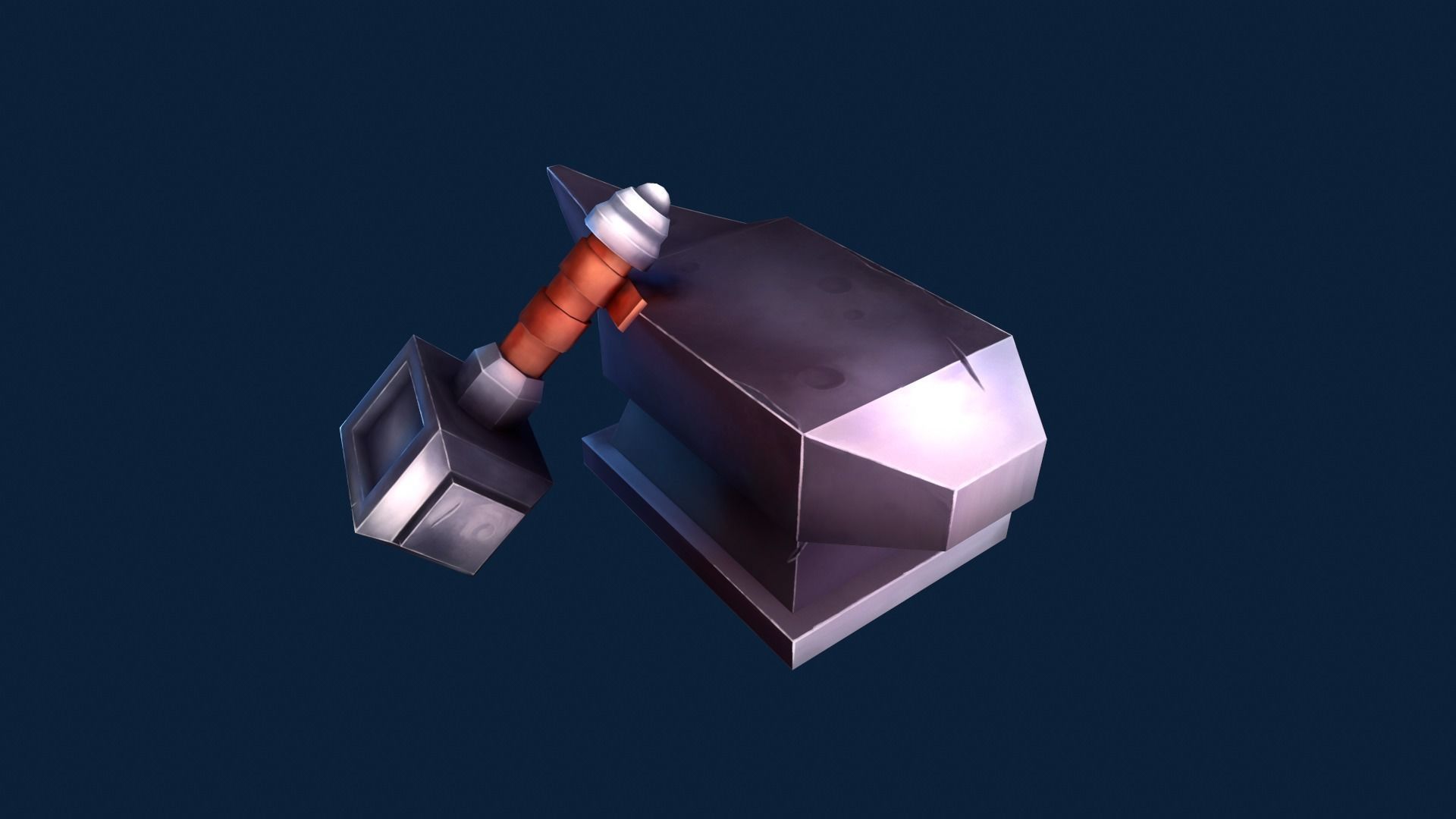 3D model Hammer and anvil VR / AR / lowpoly CGTrader