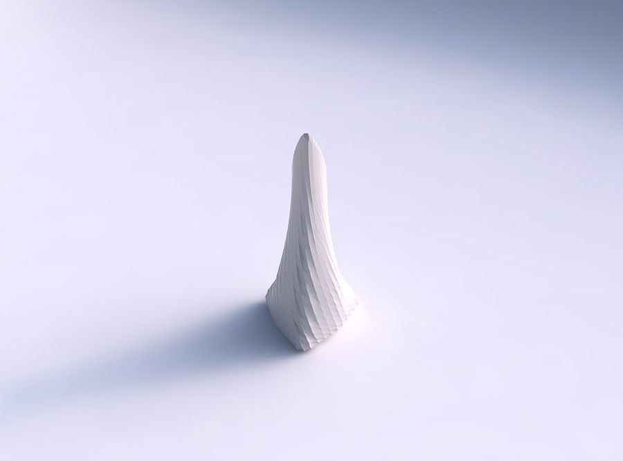 Vase grounded tipping triangle with twisted diagonal grid pat... 3D print model