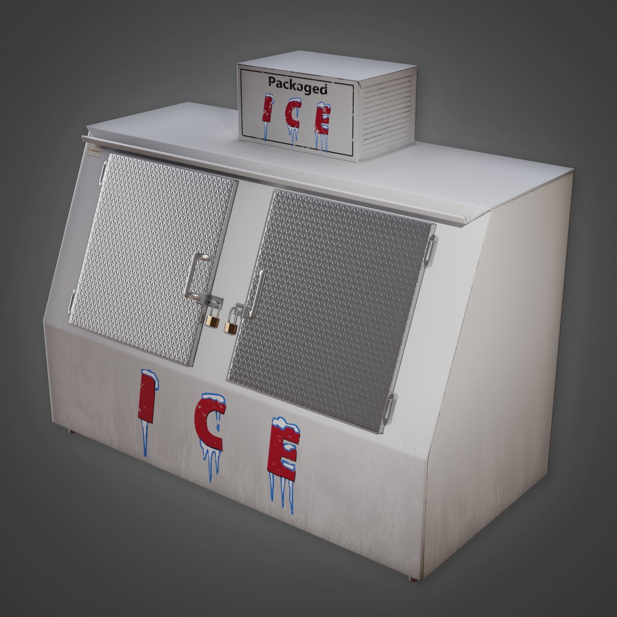 3D asset SAM Commercial Ice Cooler PBR Game Ready
