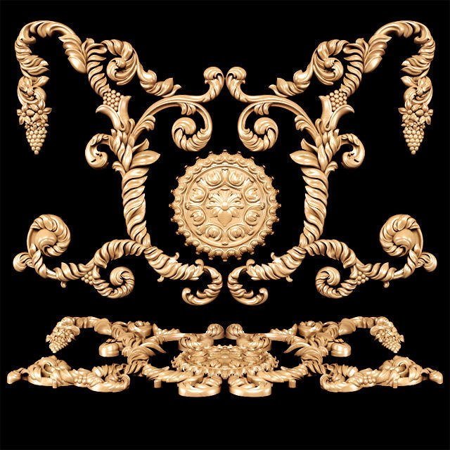 Baroque floral carving