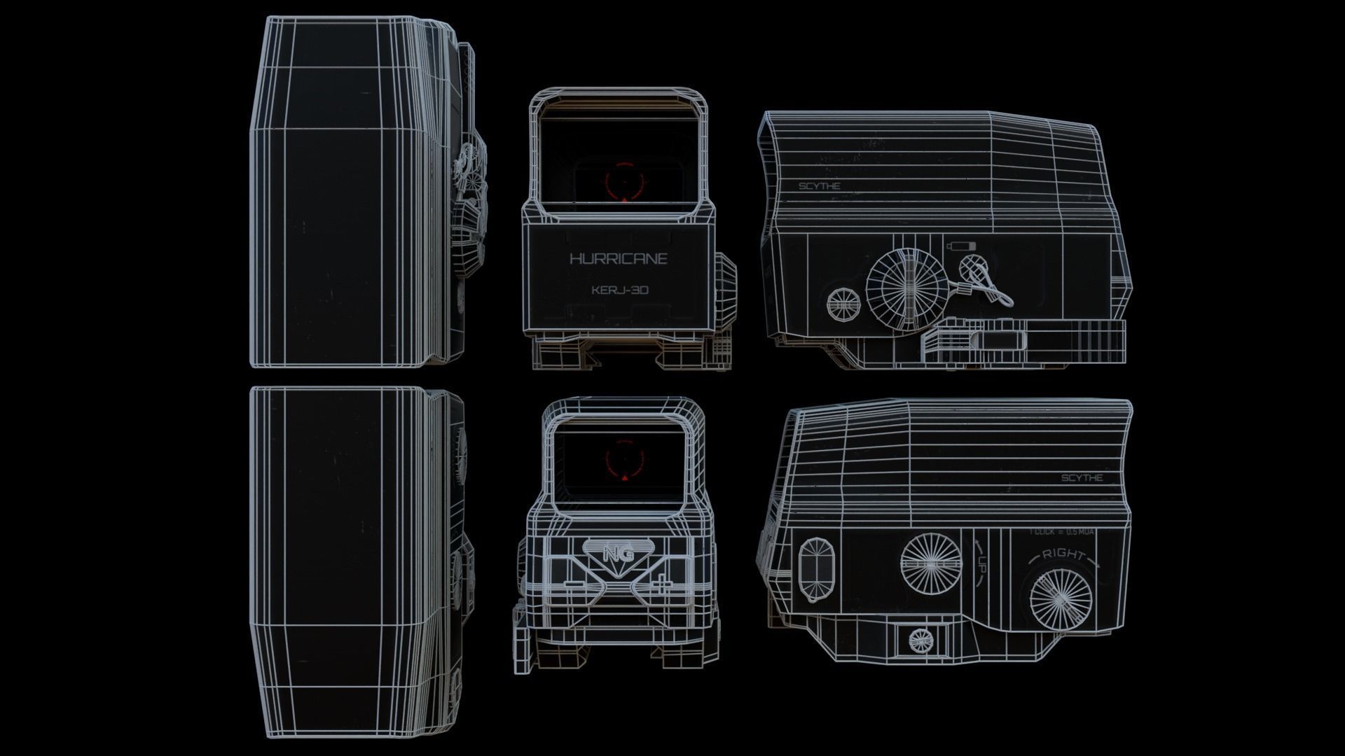 3D model Hurricane Holographic Sight VR / AR / lowpoly CGTrader