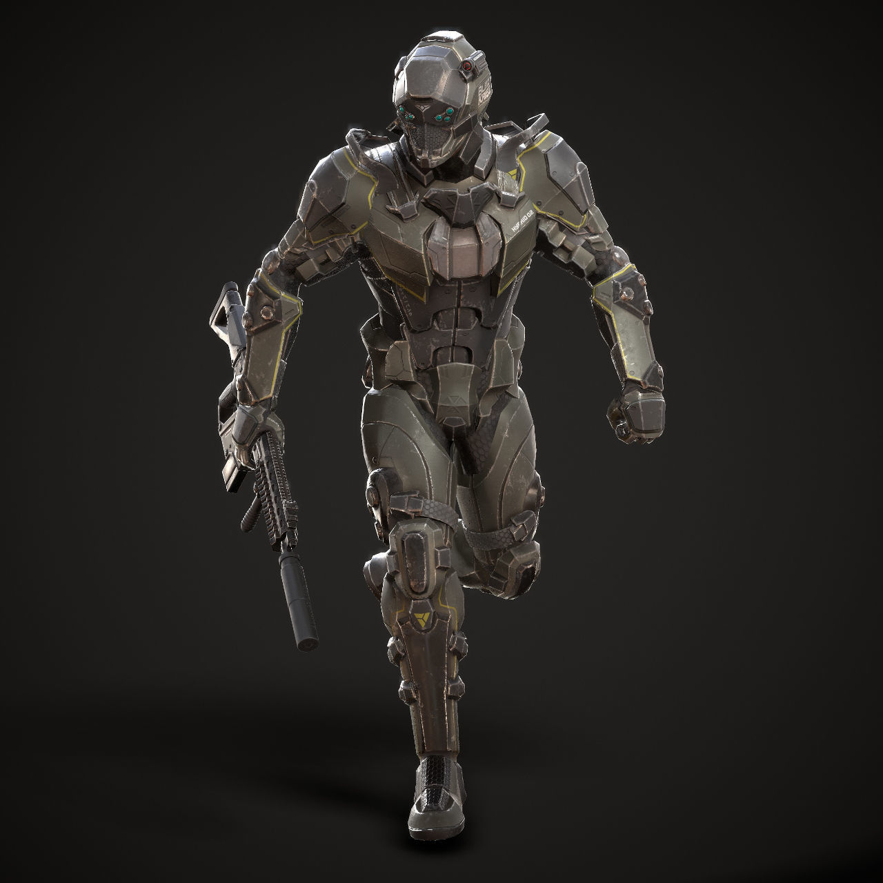 3D model SciFi Soldier Character VR / AR / low-poly rigged | CGTrader