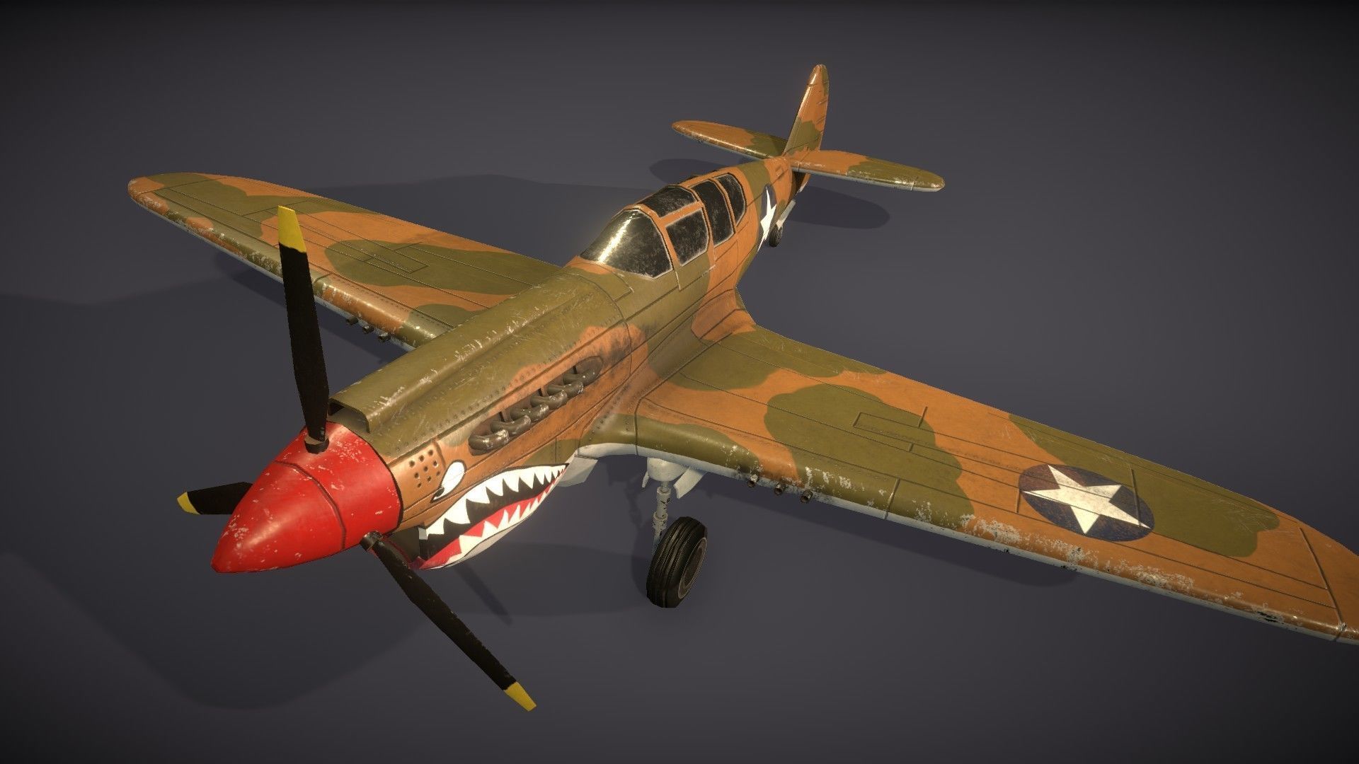 3D model Curtiss P-40 Warhawk VR / AR / low-poly | CGTrader