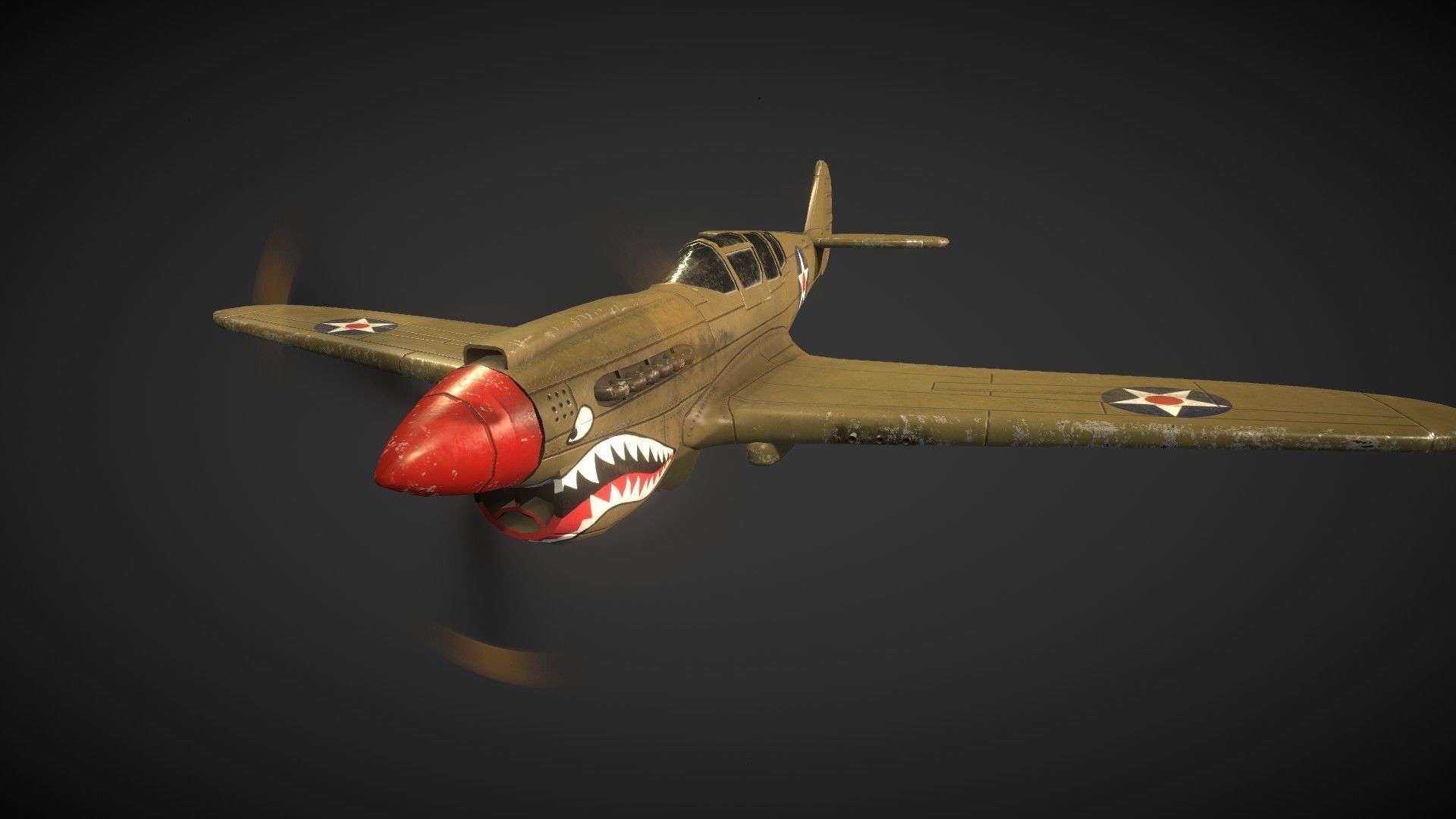 3D model Curtiss P-40 Warhawk VR / AR / low-poly | CGTrader
