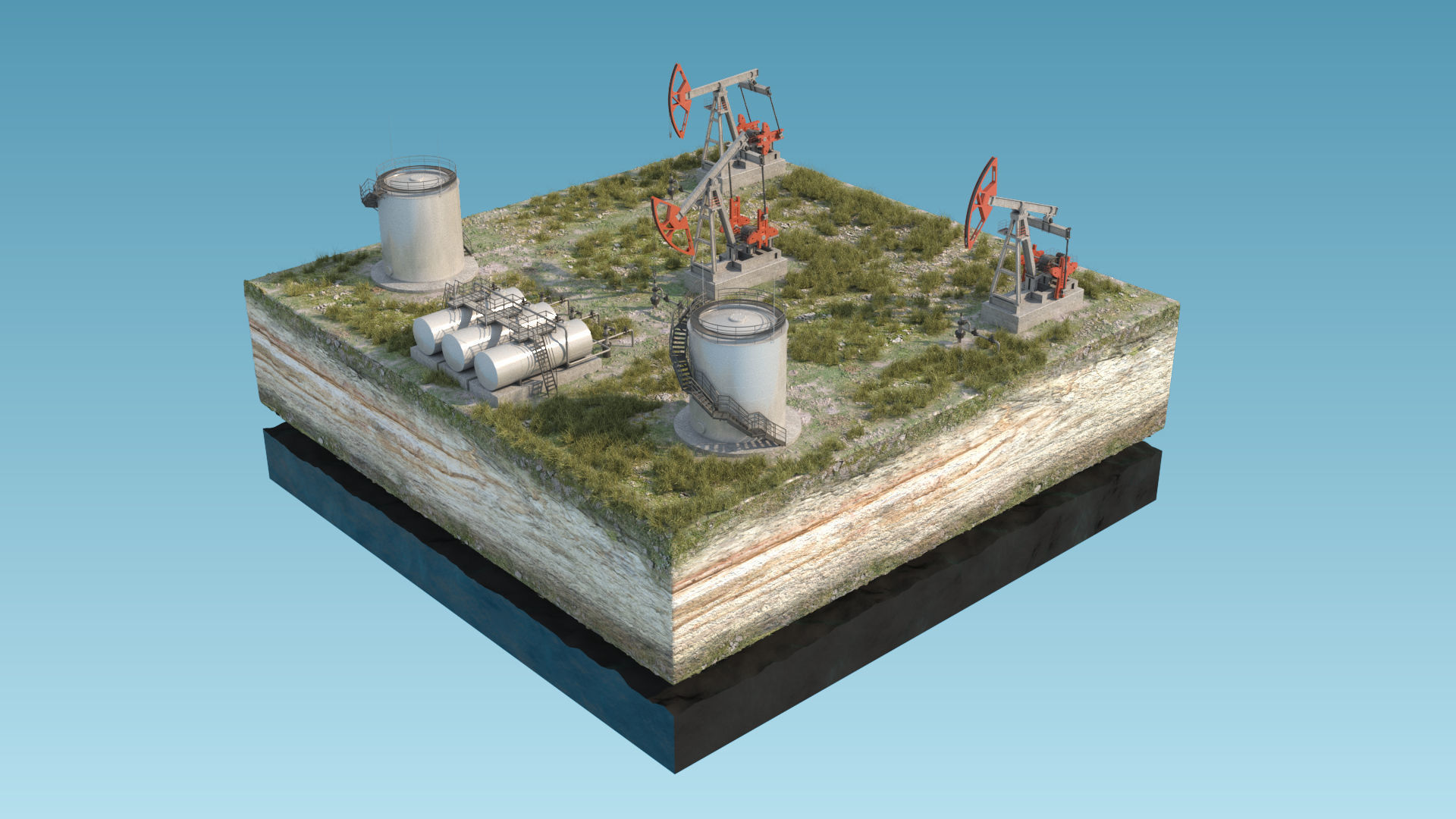Oil Pumpjack fuel tanks