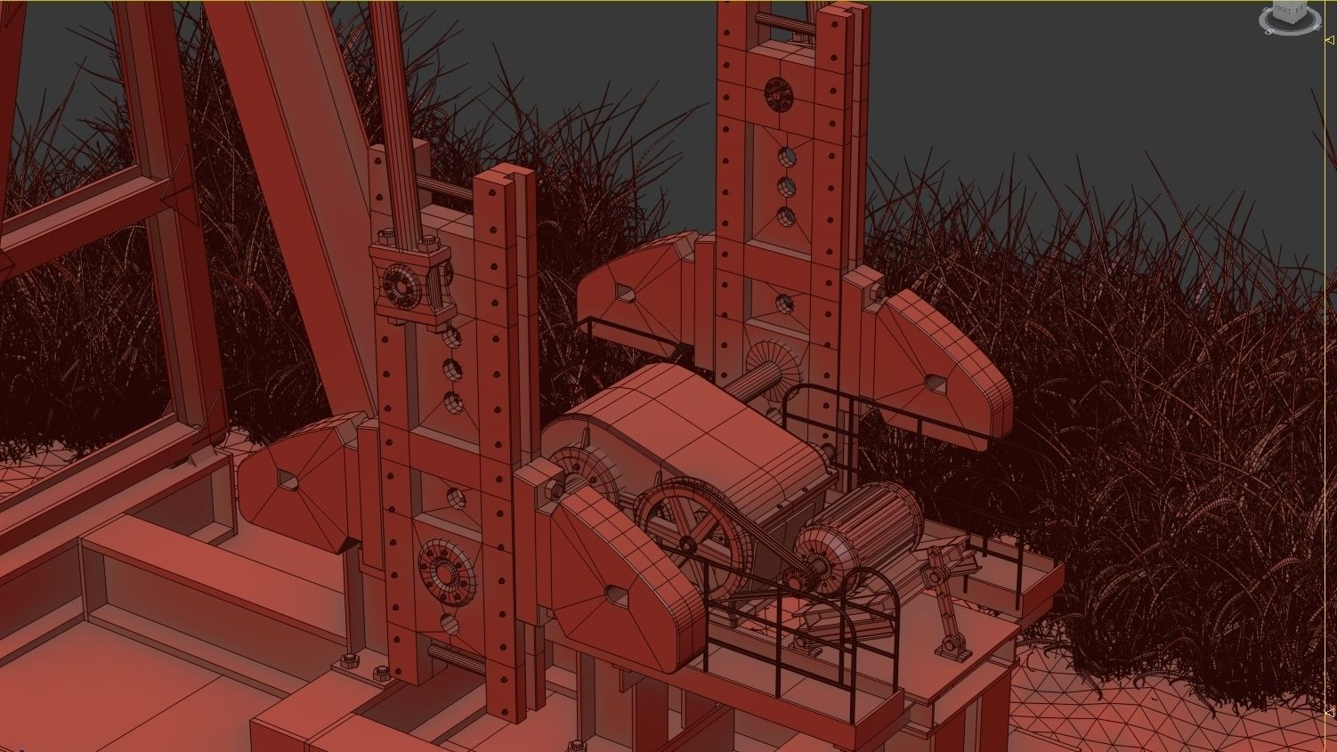 Oil Pumpjack isolated island 3D model animated CGTrader