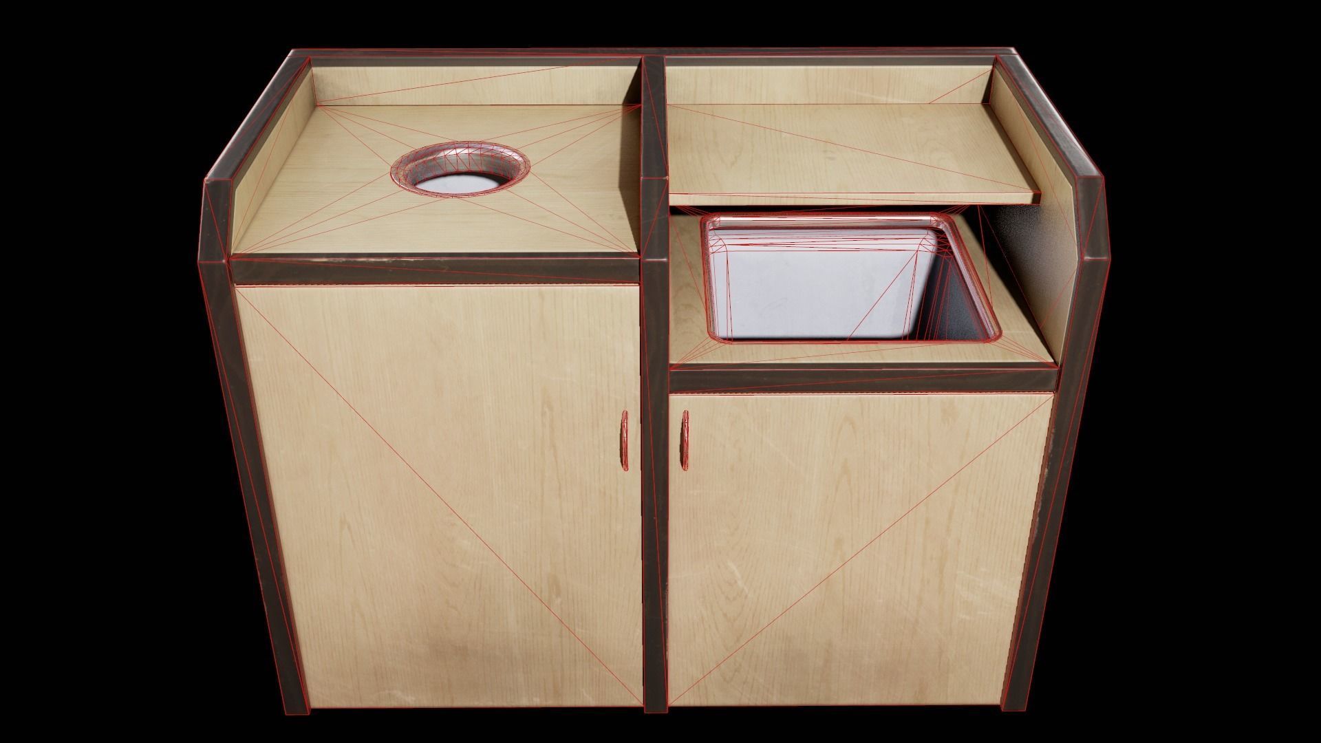 3D model SAM Fast Food Tray Return Station PBR Game Ready VR / AR