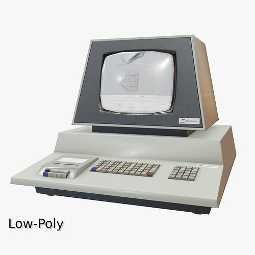 Retro Computer 07 Low-poly 3D model