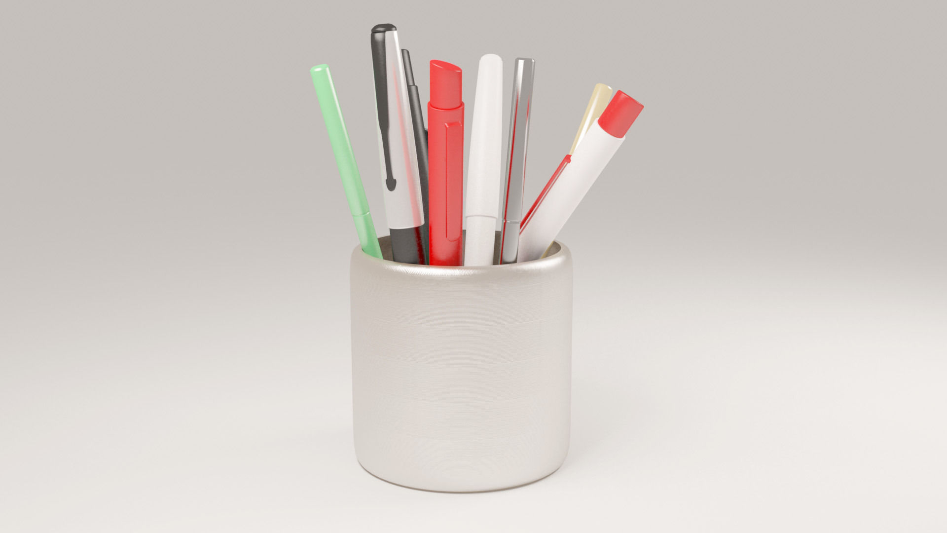 Pen holder with pencils 3D model CGTrader