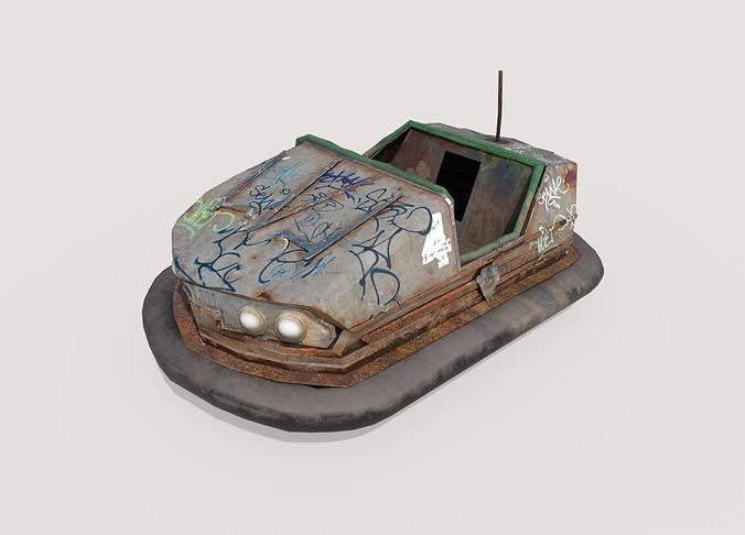 3D Model Abandoned Pripyat Bumper Car-Dodgem Car 3 VR / AR / Low.