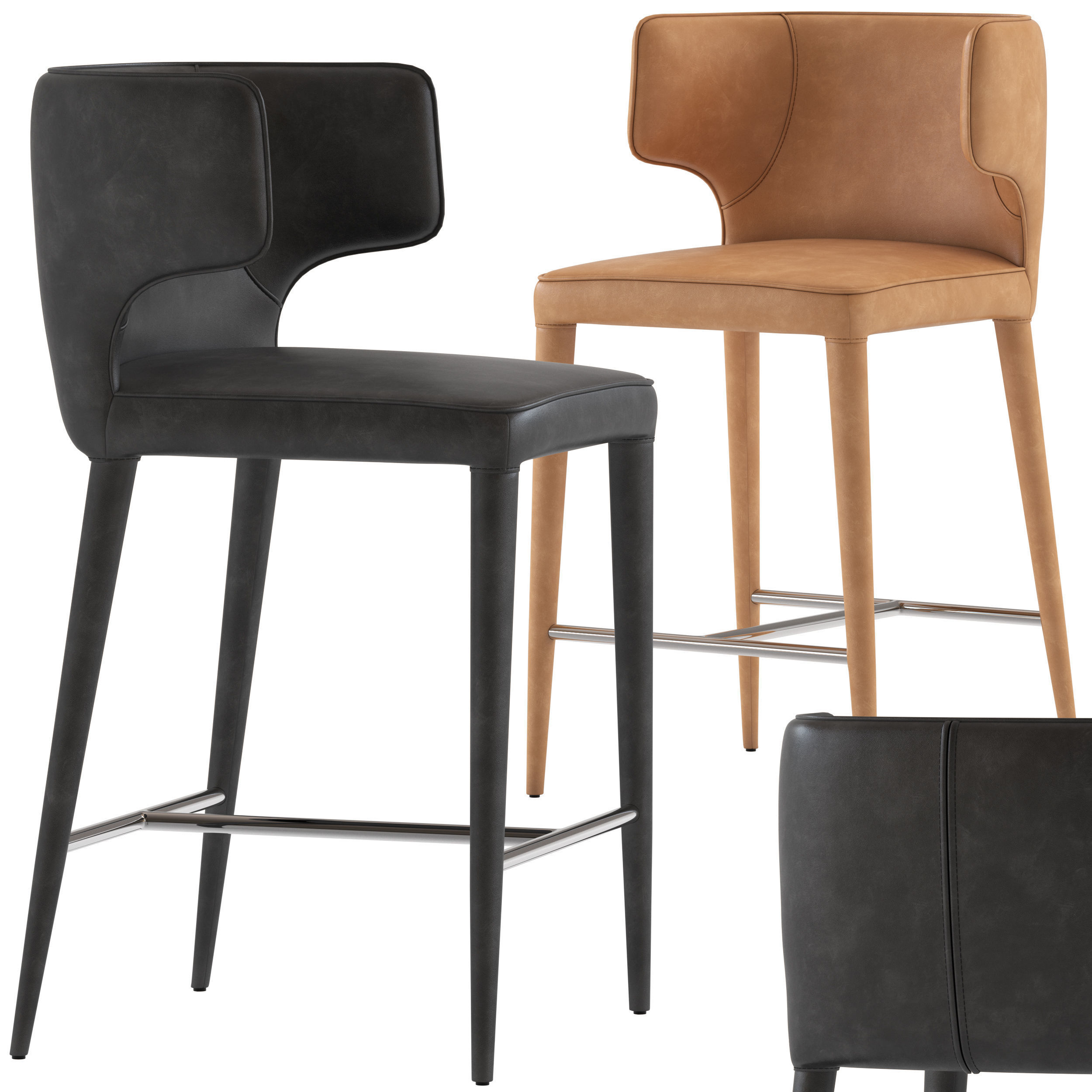 Coco Republic Melrose Stool 3D CGTrader