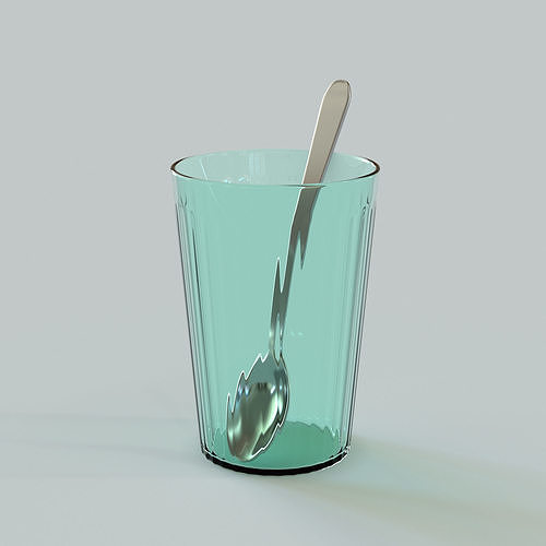 Coloured Glass and spoon 3D model | CGTrader