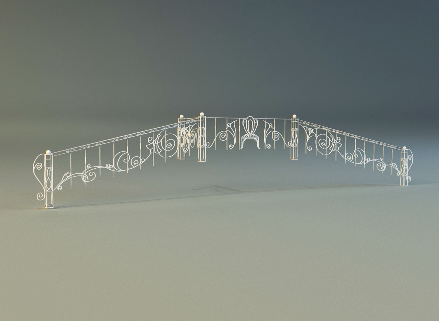 Forged railing 3D model | CGTrader