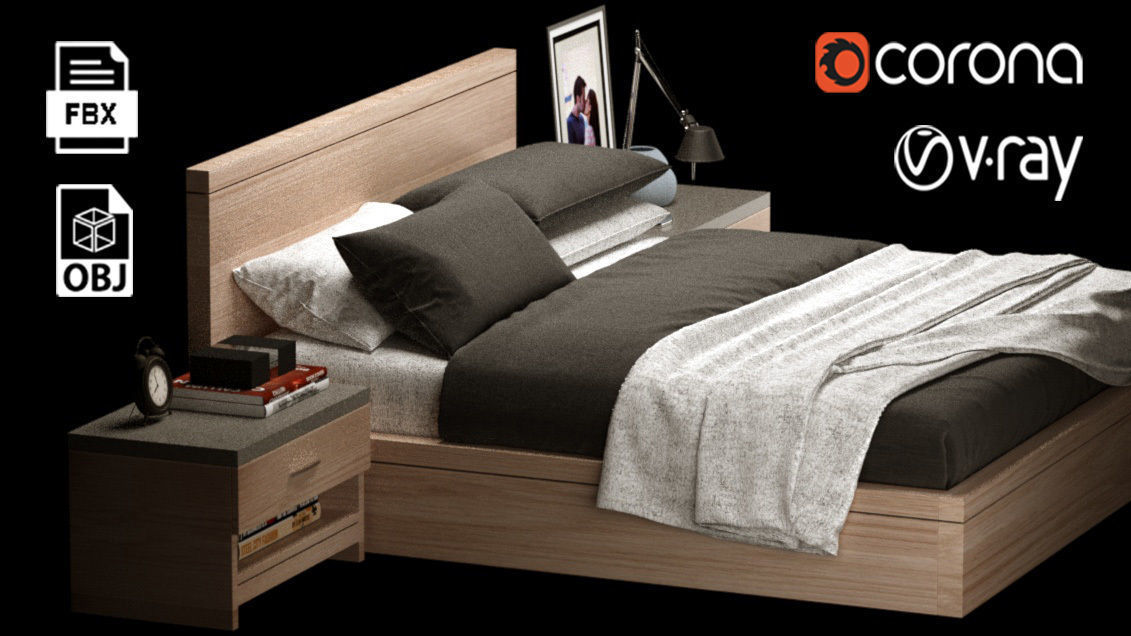 Double Bed Modern 01