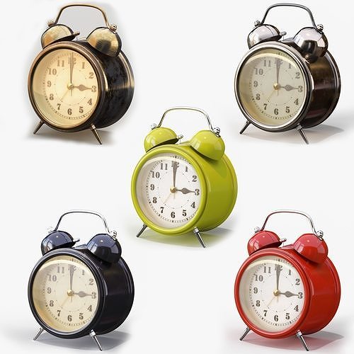 Old Alarm Clock 3D model Low-poly 3D model