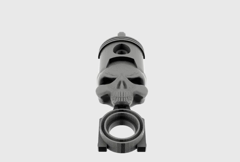 Skull piston keychain 1 3D model 3D printable CGTrader
