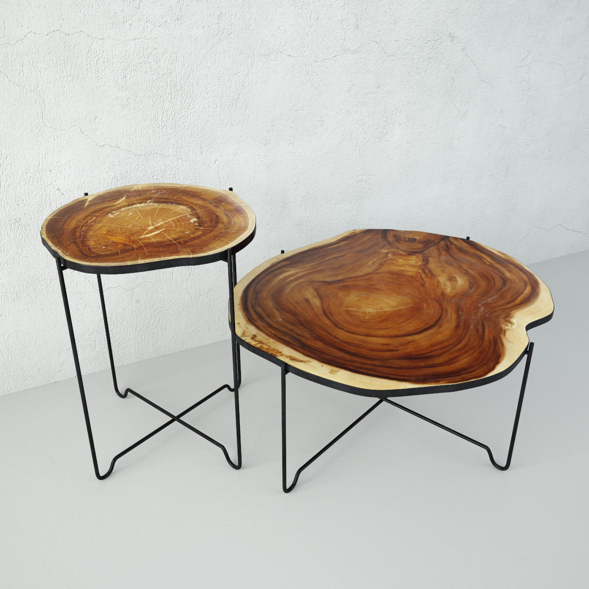 Wood Slice Coffee Tables 3D model CGTrader
