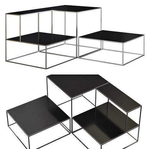 Francesca Levi KUBRIK IRON SET OF 3 COFFEE TABLES 3d model Low-poly 3D model