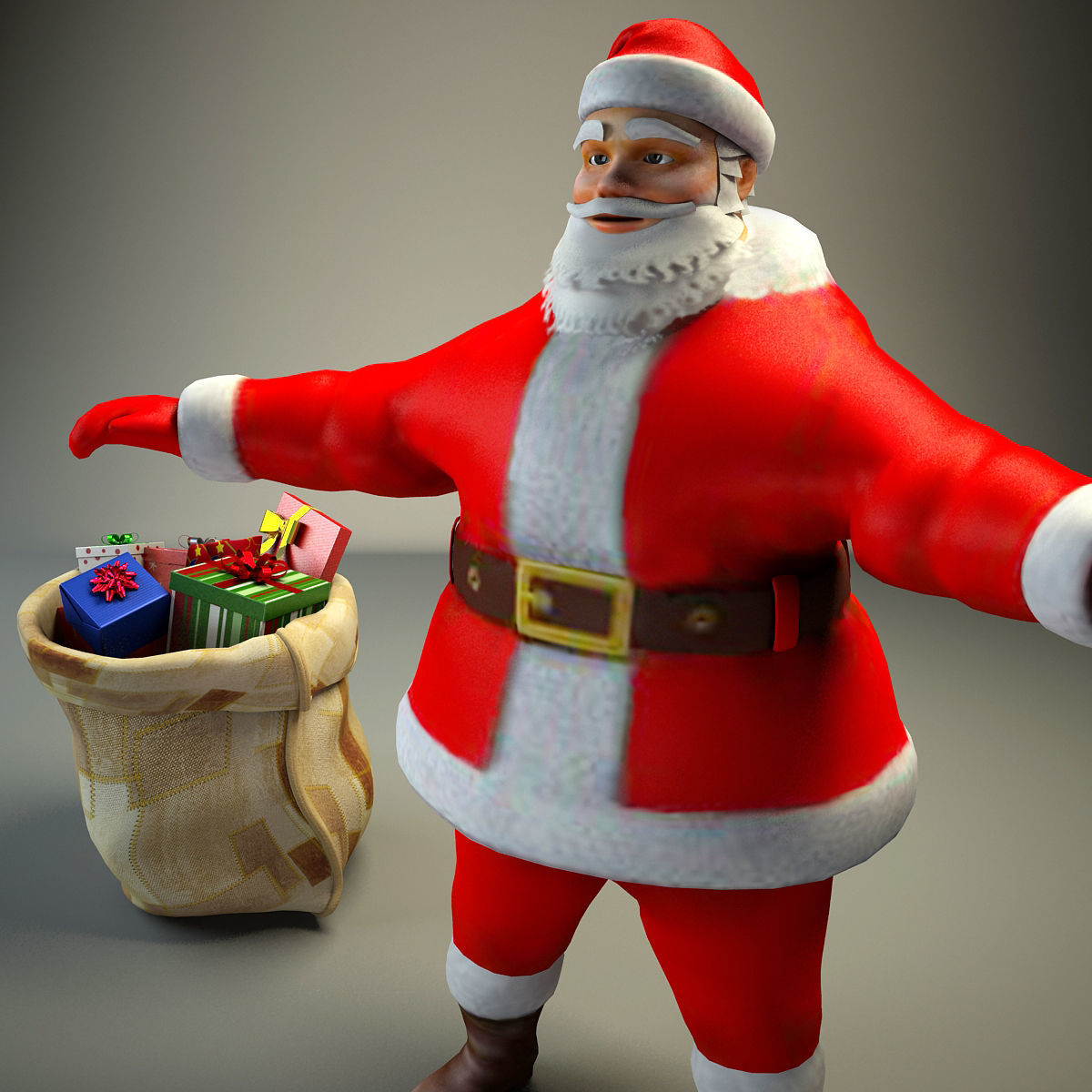 santa claus 3d drawing
