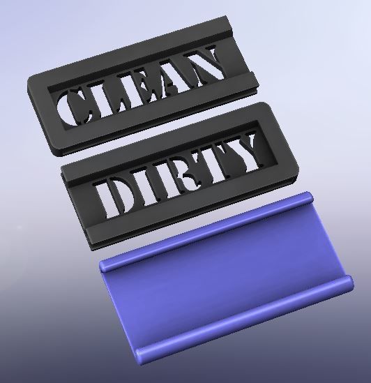 Dishwasher Sign 3D model 3D printable CGTrader