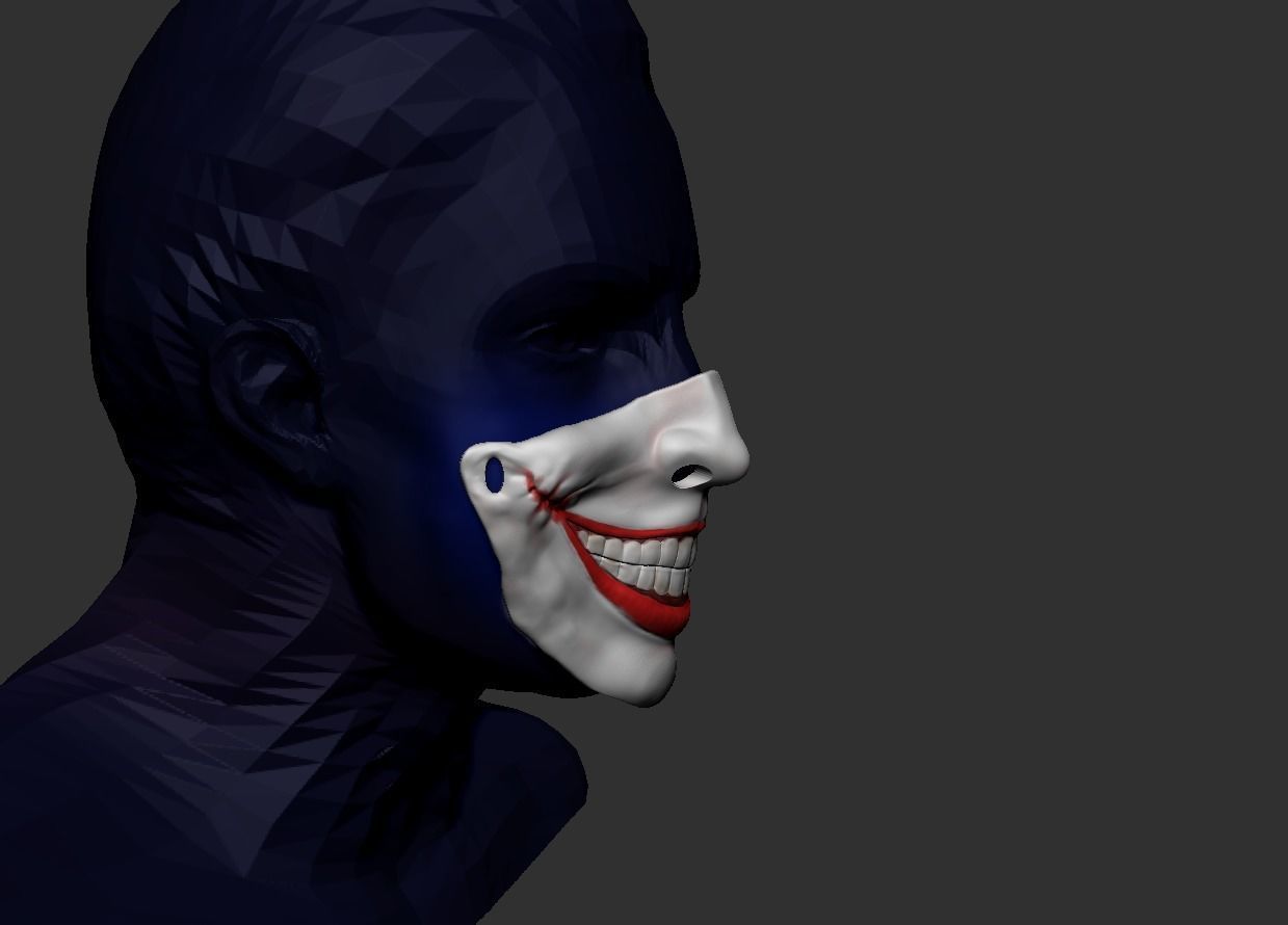 joker mask 3D model 3D printable CGTrader