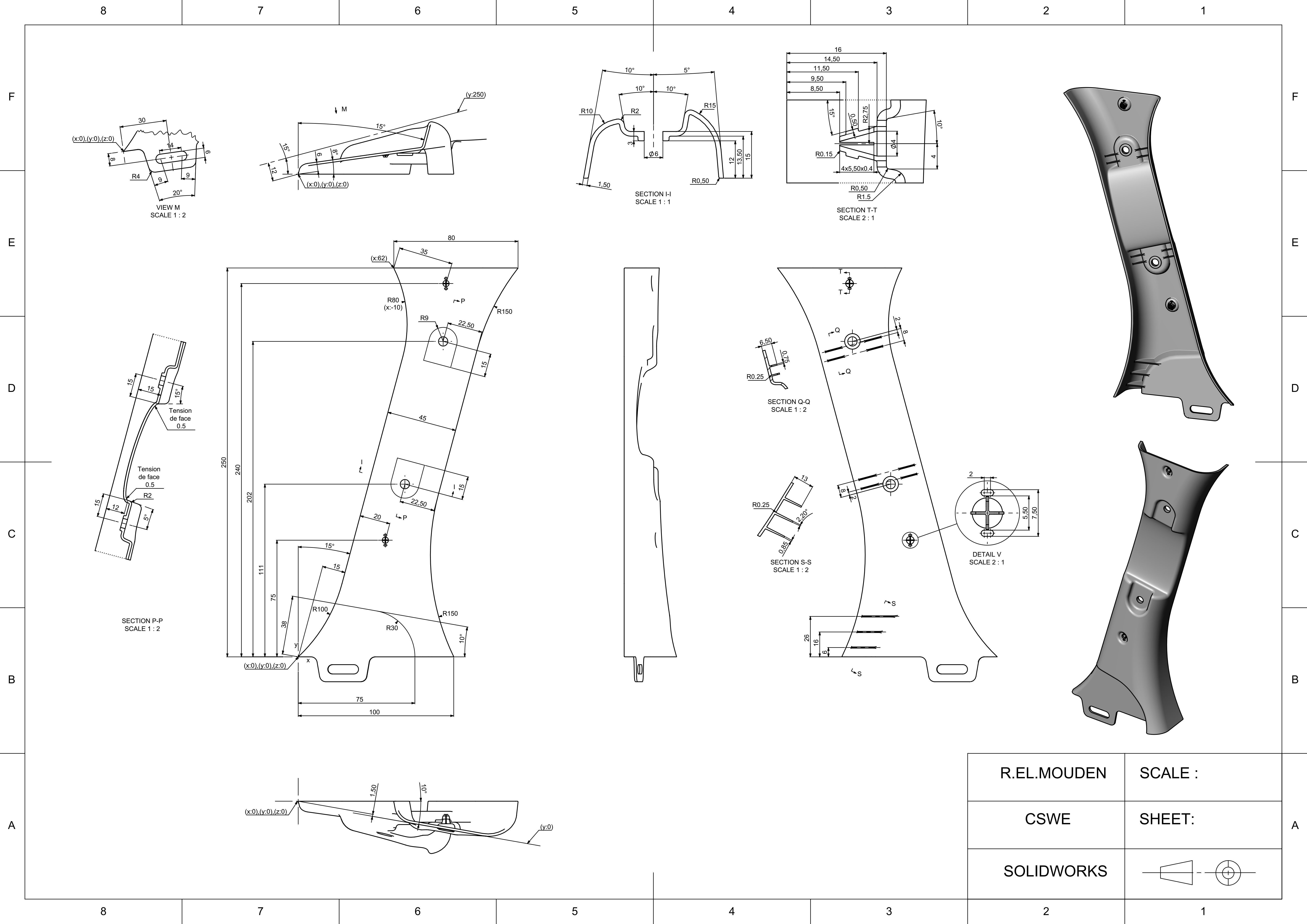 Interior trim pillar panel 3D print model CGTrader