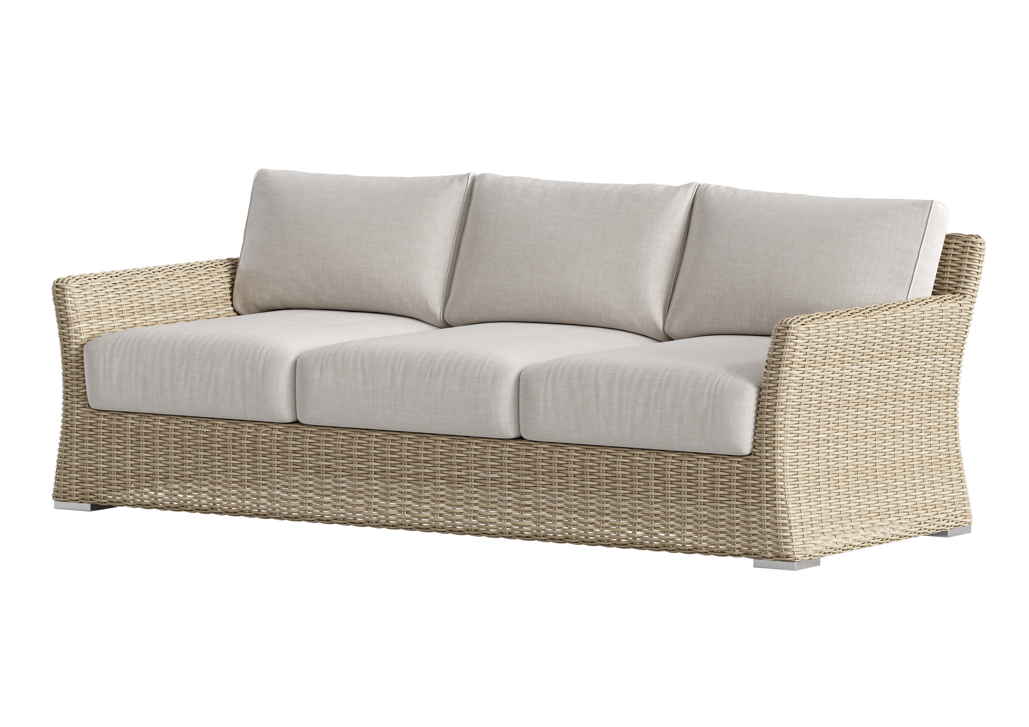 Savannah Outdoor Wicker Three Seater Sofa 3D model CGTrader