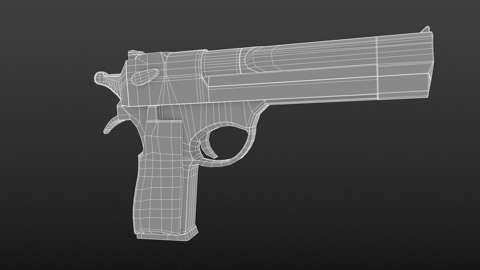 3D model Gun PBR Low Poly handgun VR / AR / lowpoly CGTrader