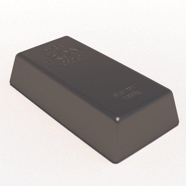 Iron Bar 1000g Pure 3D asset CGTrader