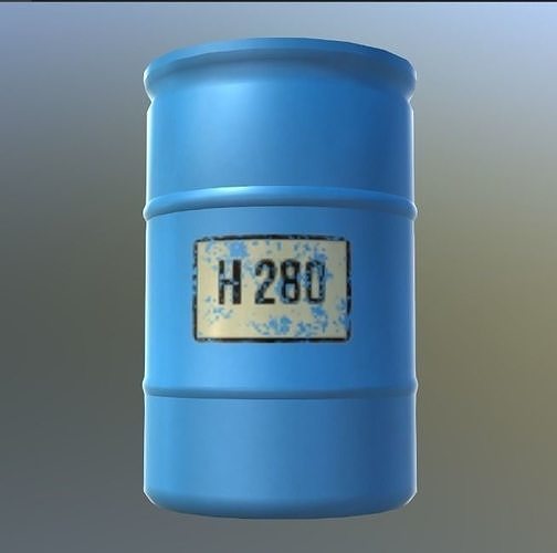 Plastic Barrel Low-poly 3D model