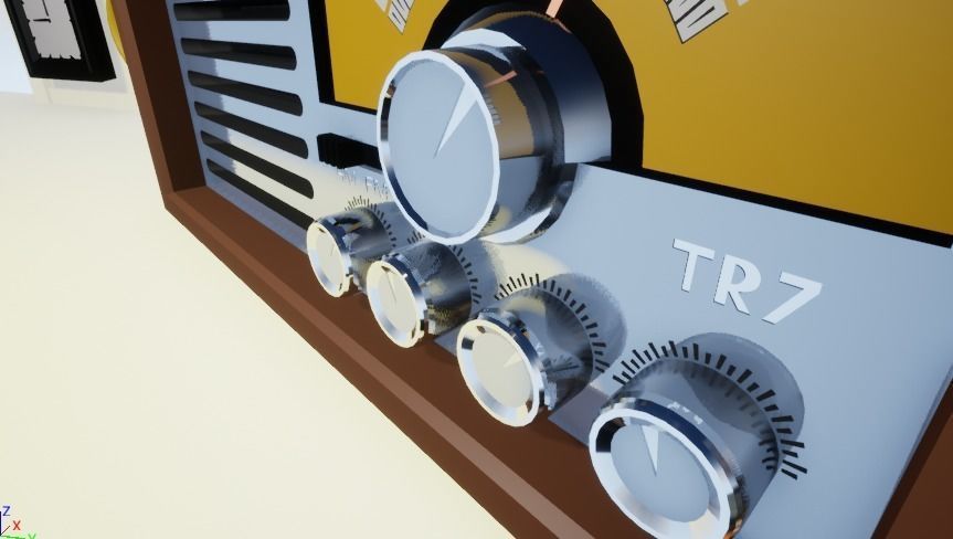 70s Style Radio High Quality Low Poly