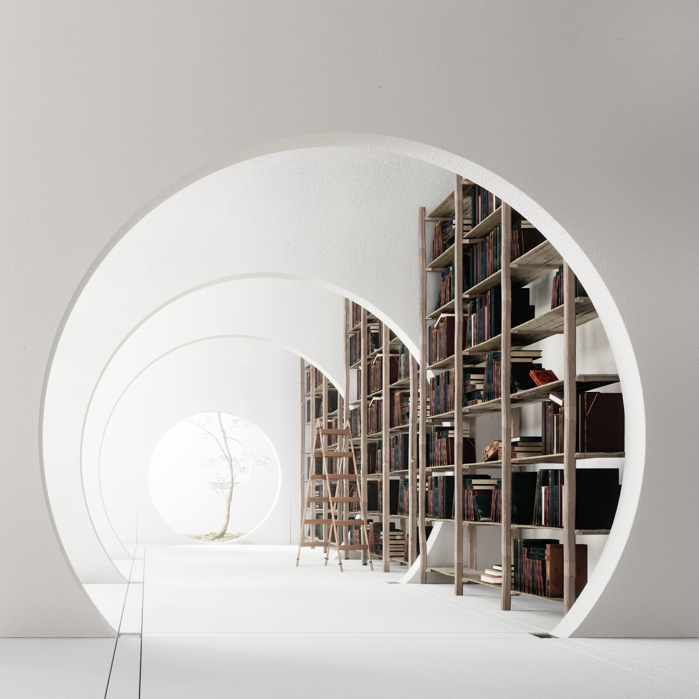 Library 3d scene