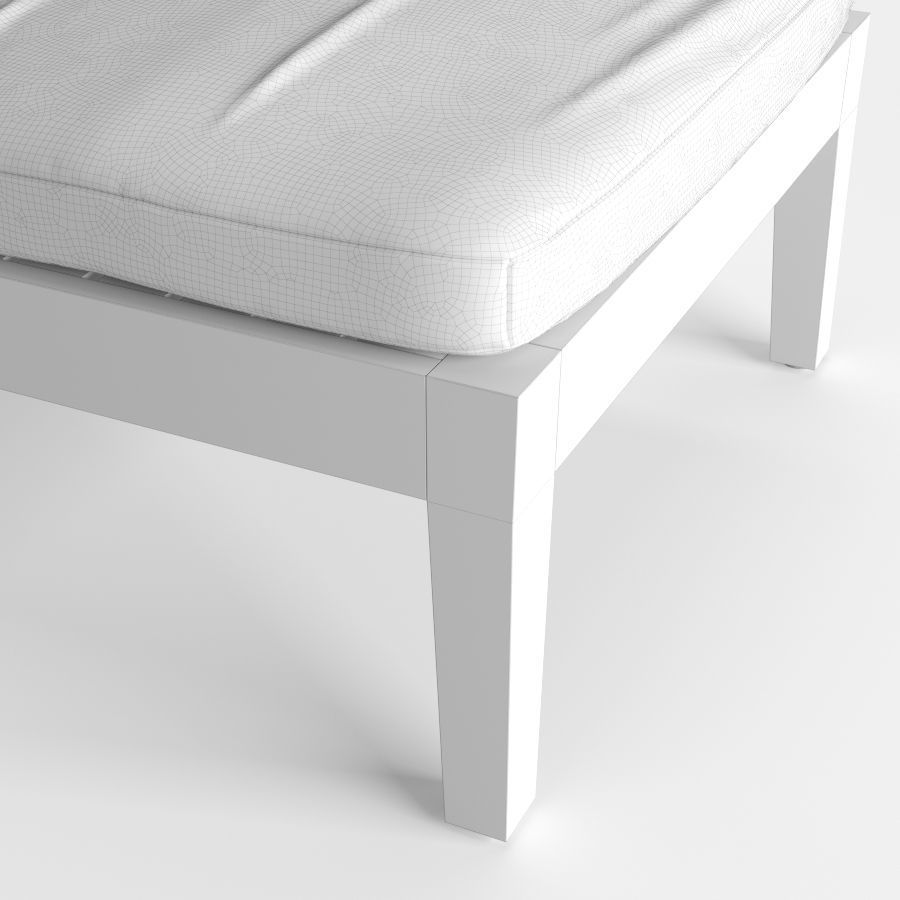 Pool Deck Chaise Lounge Wood Base 3D model CGTrader