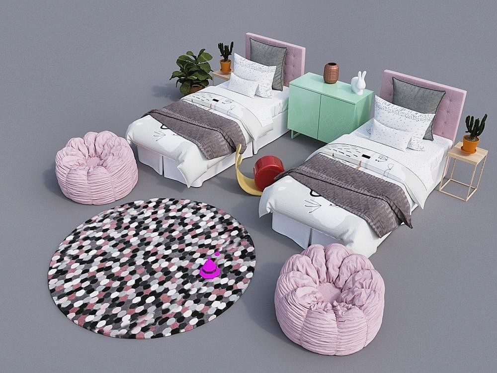 Revit children bedroom 3D model 3D model CGTrader